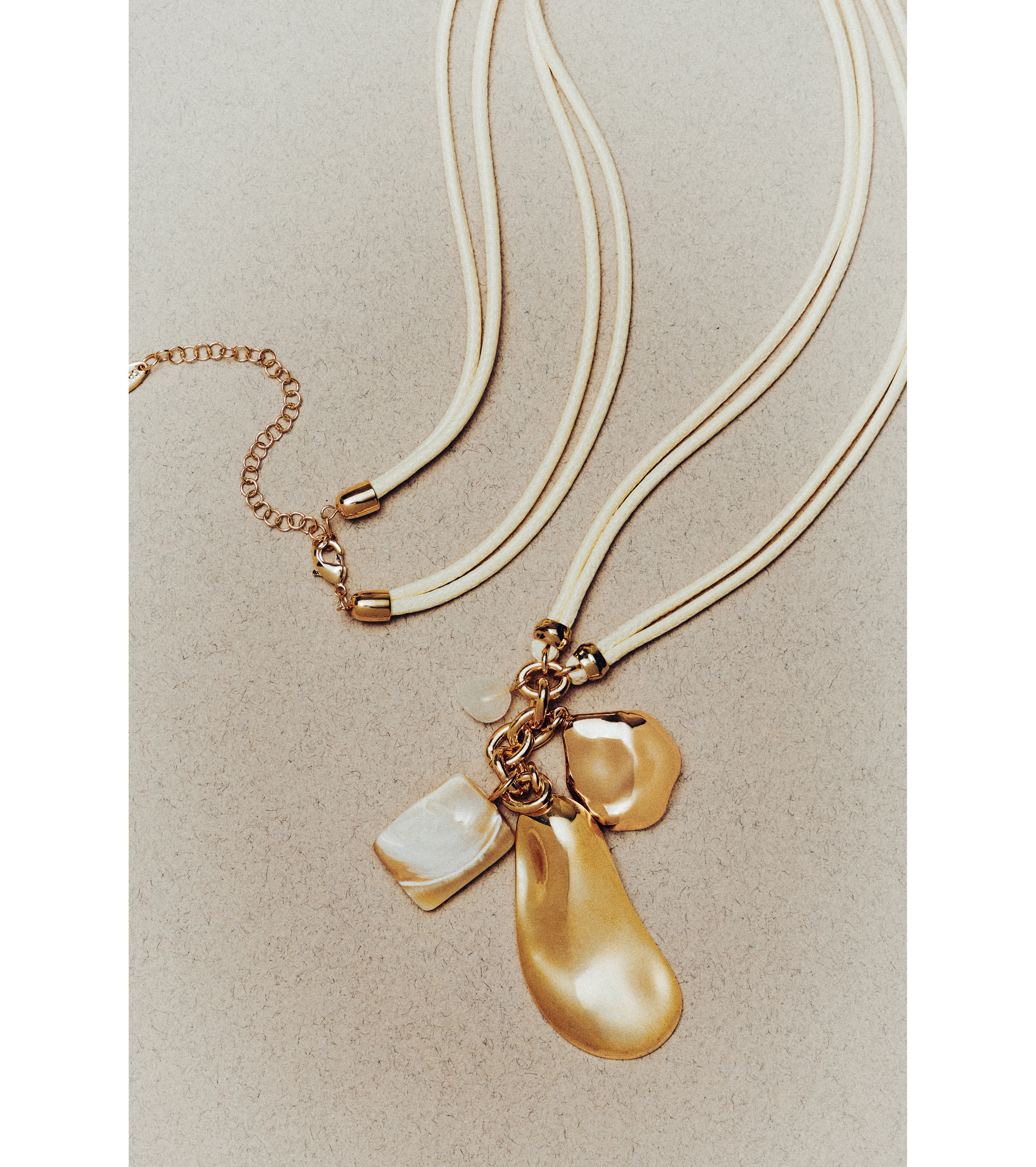 Corded Stone Charm Pendant Necklace