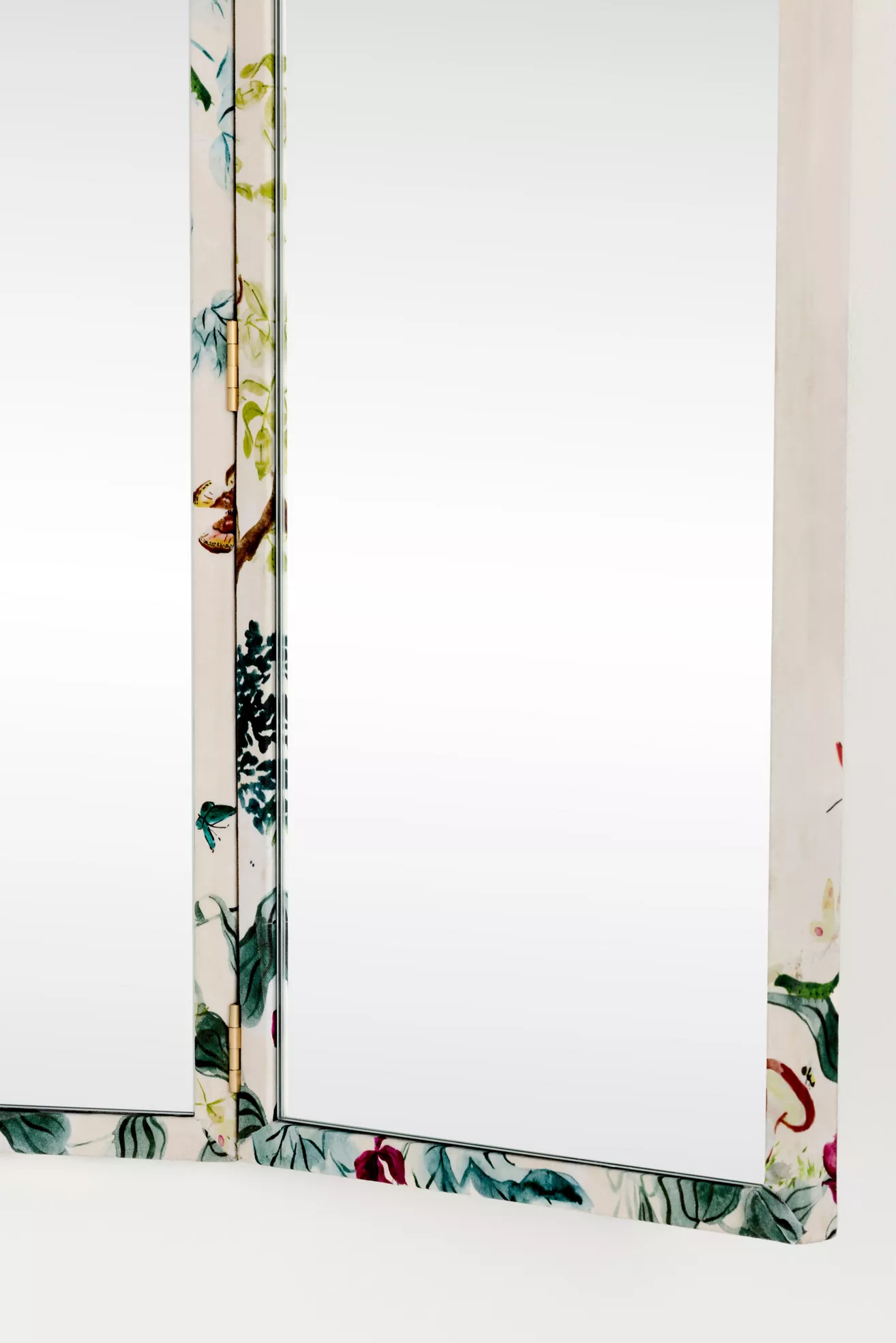 Fiona Printed Fabric Triptych Wall Mirror - thumbnail 4