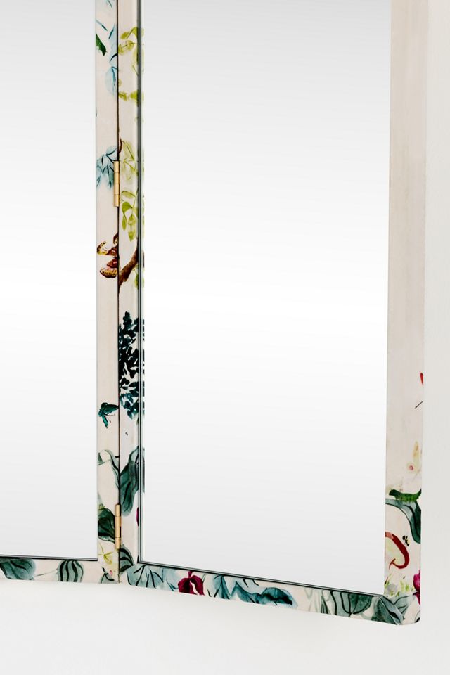 Fiona Printed Fabric Triptych Wall Mirror #3