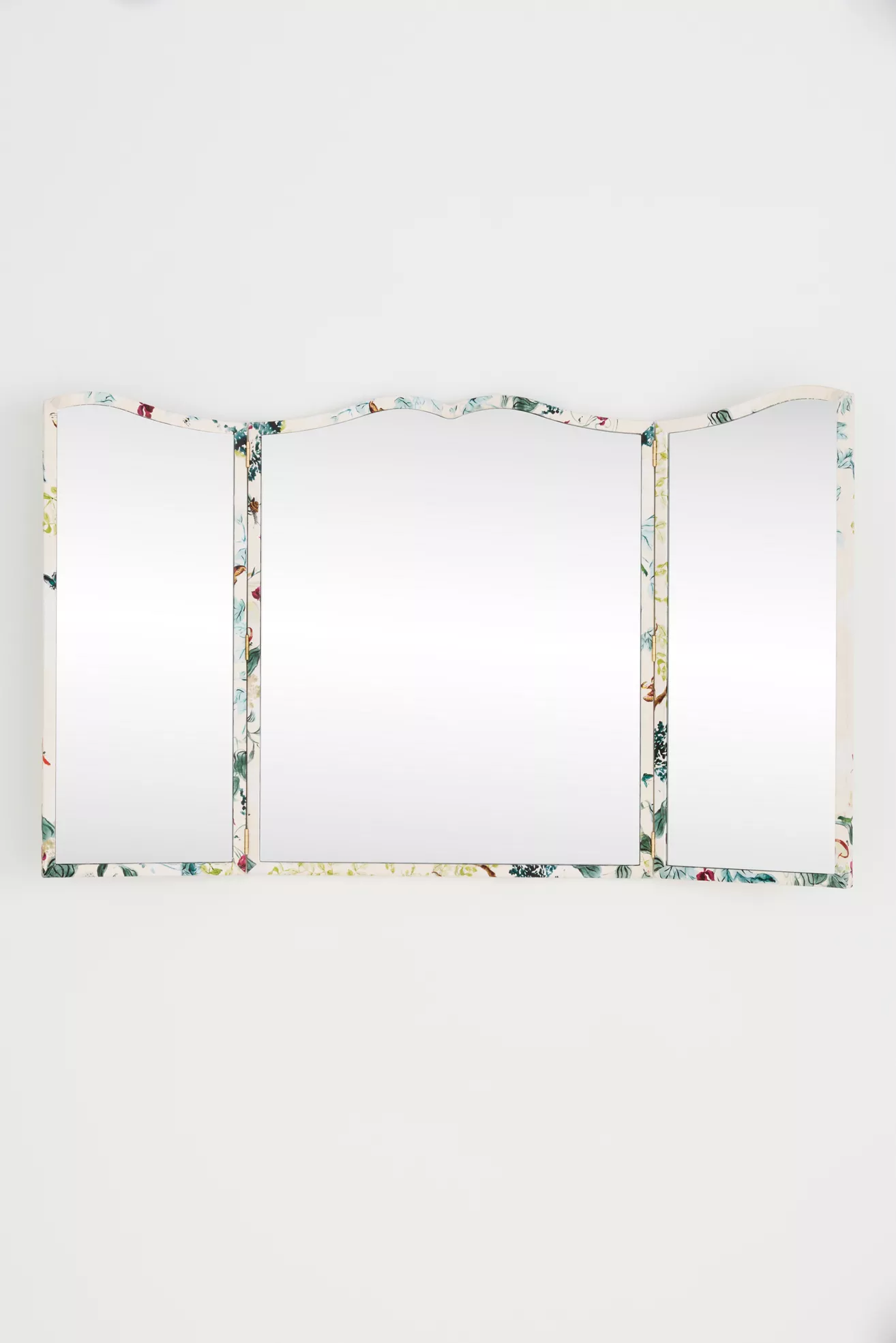 Fiona Printed Fabric Triptych Wall Mirror - thumbnail 2