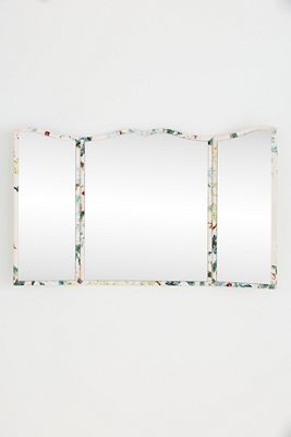 Fiona Printed Fabric Triptych Wall Mirror