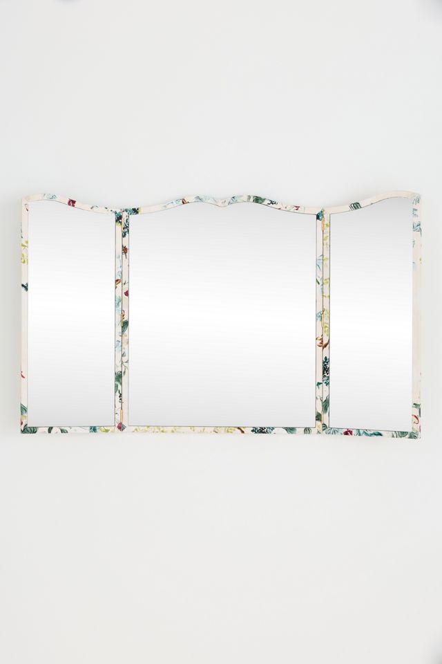 Fiona Printed Fabric Triptych Wall Mirror #1