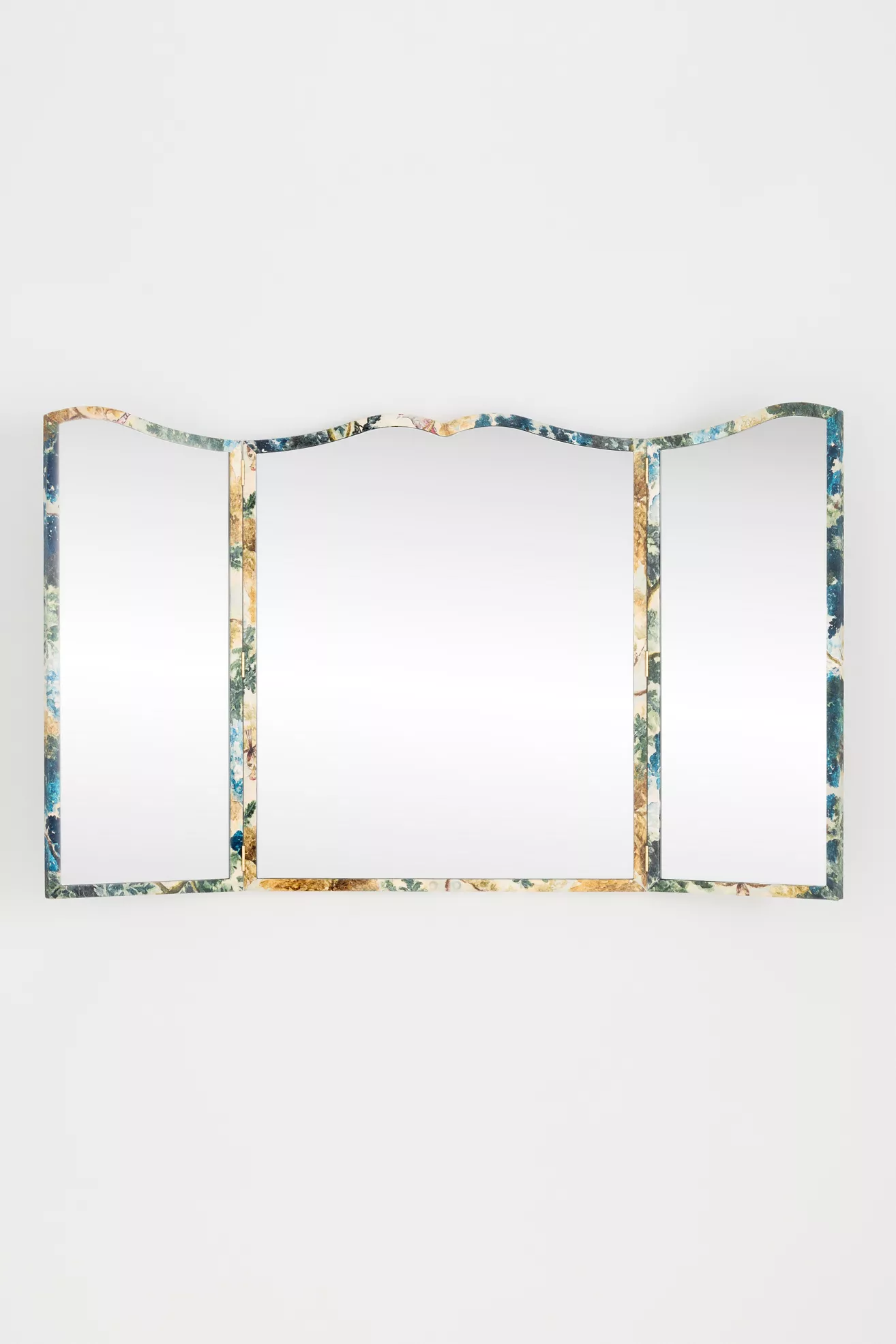 Fiona Printed Fabric Triptych Wall Mirror - thumbnail 8