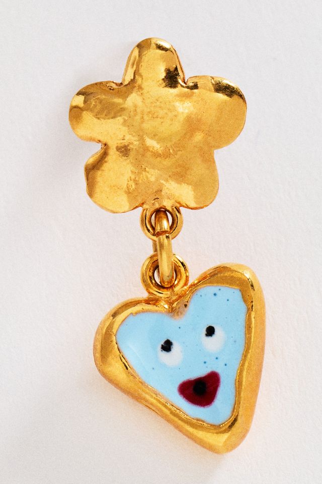 10 DECOART Happy Face Floral Drop Earrings #1