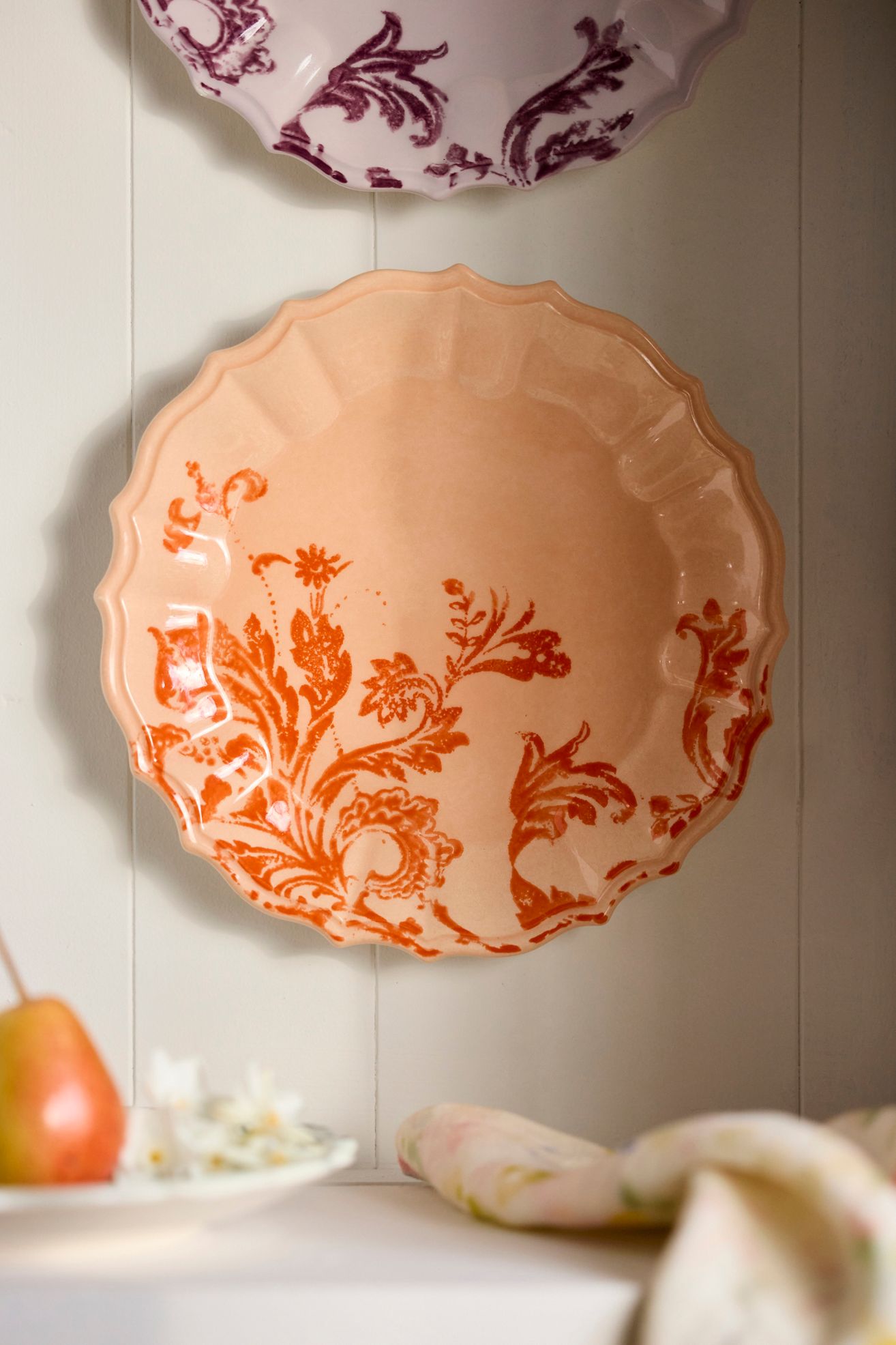 Botanical Silhouette Side Plate - Papaya, One Size