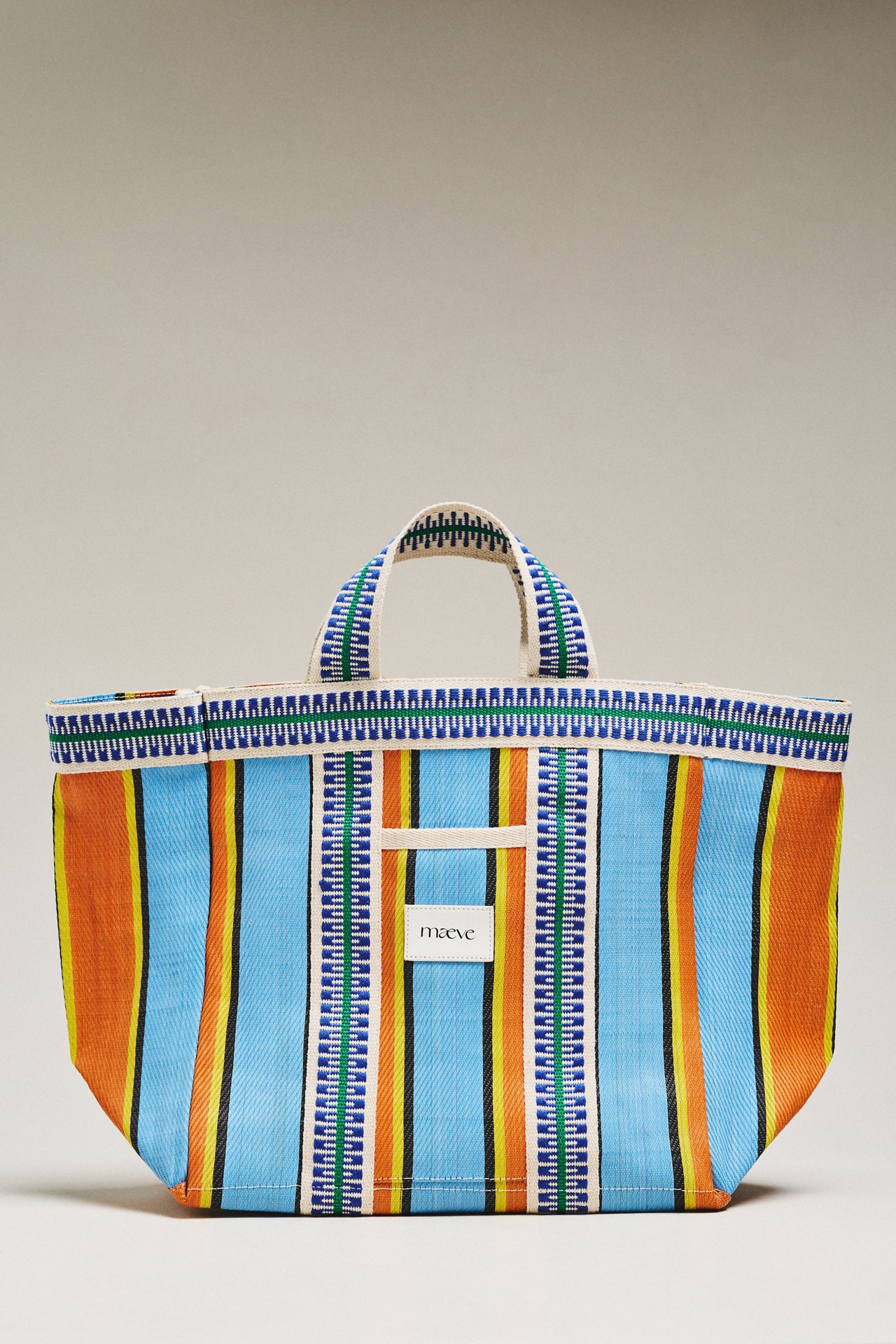 Maeve Striped Mesh Tote Bag