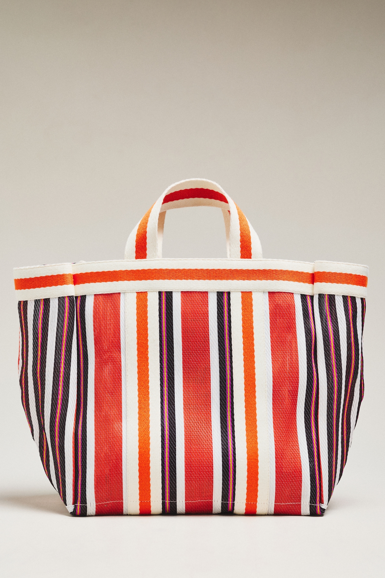 Maeve Striped Mesh Tote Bag