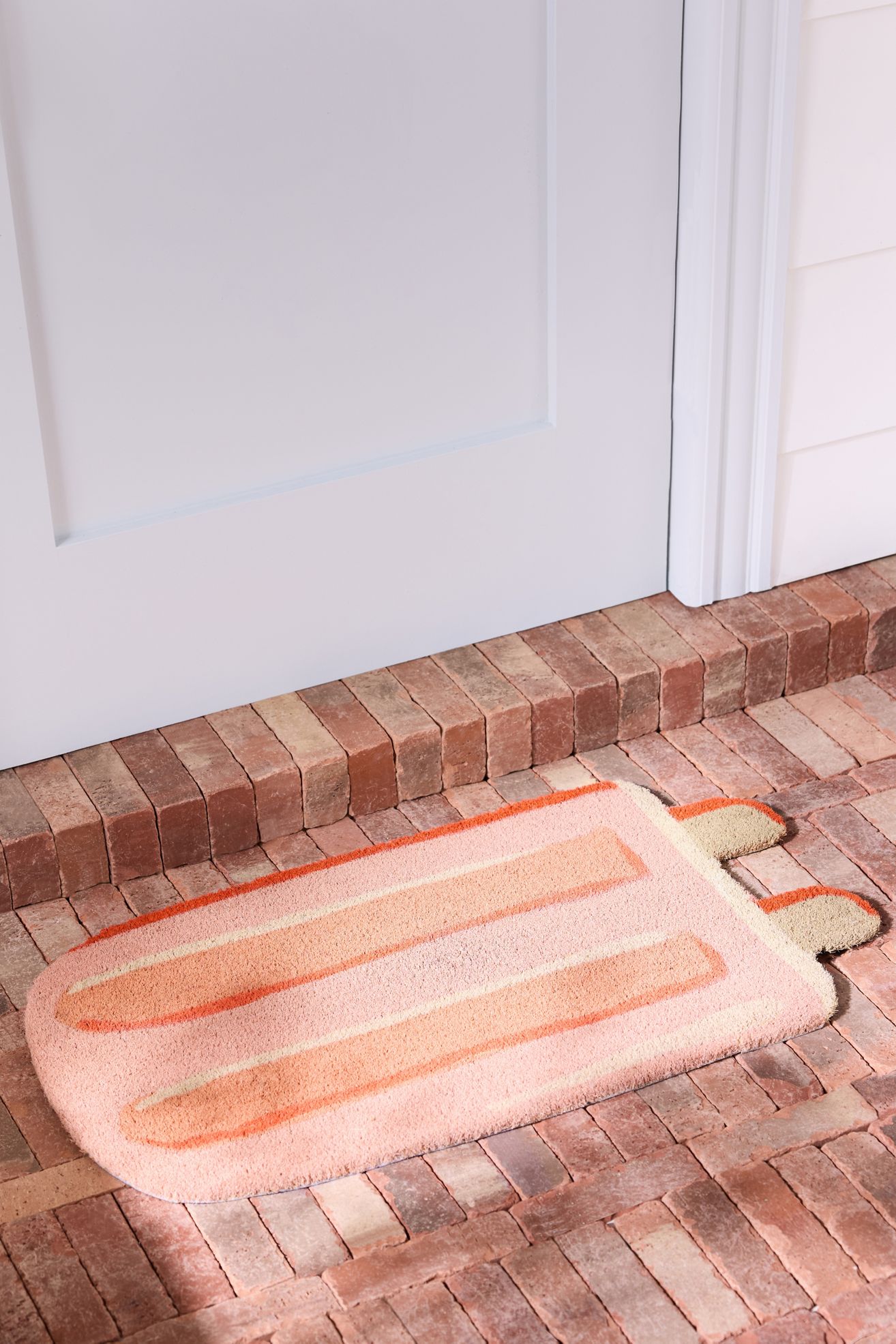 Popsicle Coir Printed Doormat - Orange, 20"X30"
