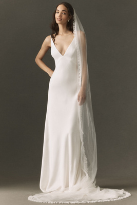 Daughters of Simone Ava Pleated Cathedral Veil | Anthropologie display picture 1