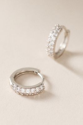 Luv Aj  Baby Pave Huggie Hoop Earrings