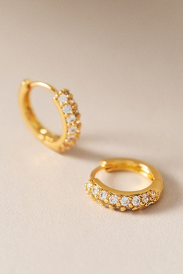 Luv Aj Baby Pave Huggie Hoop Earrings In Gold