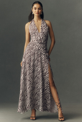 Oskar Halter-Neck Maxi Dress