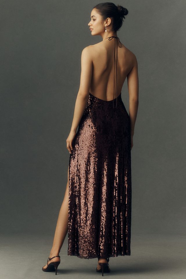 Bardot Santina Halter-Neck Sequin Maxi Dress #1
