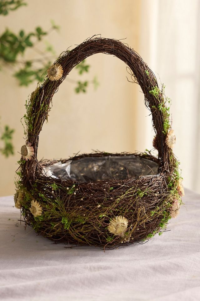 Floral Arch Handle Basket Planter #3