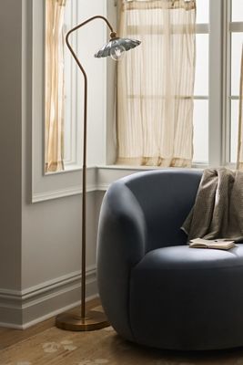 Greta Scalloped Metal Reading Floor Lamp