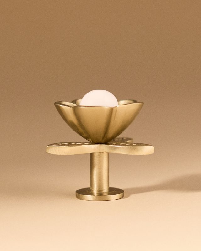 Nena Flower Brushed Brass Lamp Finial #2