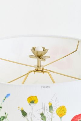 Nena Flower Brushed Brass Lamp Finial