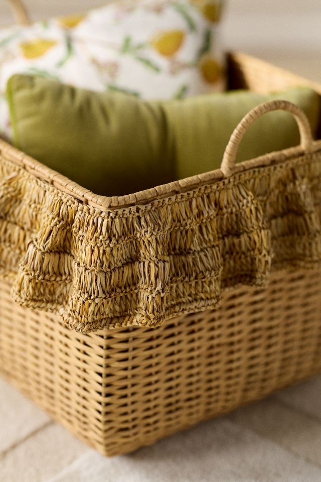 Estelle Ruffle Rattan Basket #1