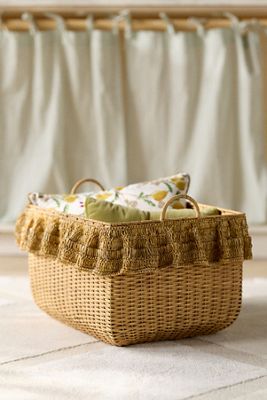 Estelle Ruffle Rattan Basket