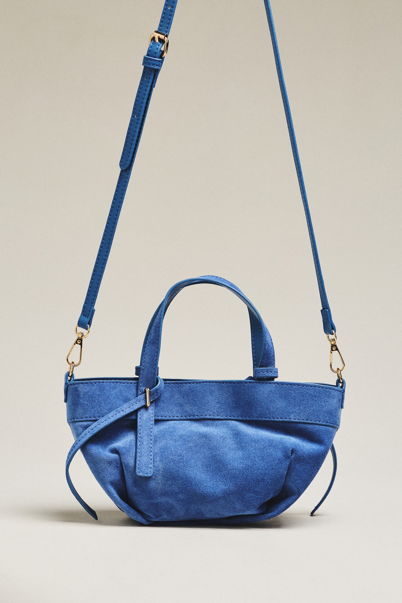Faux Suede Mini Cinched Handbag