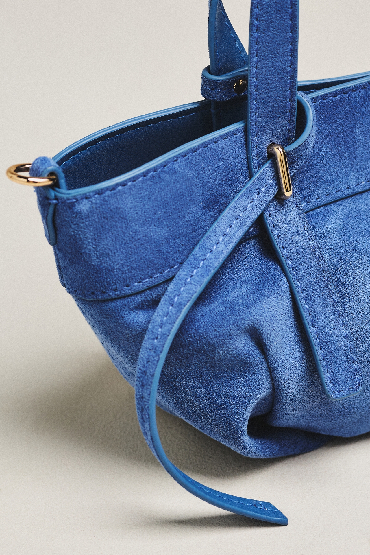 Faux Suede Mini Cinched Handbag