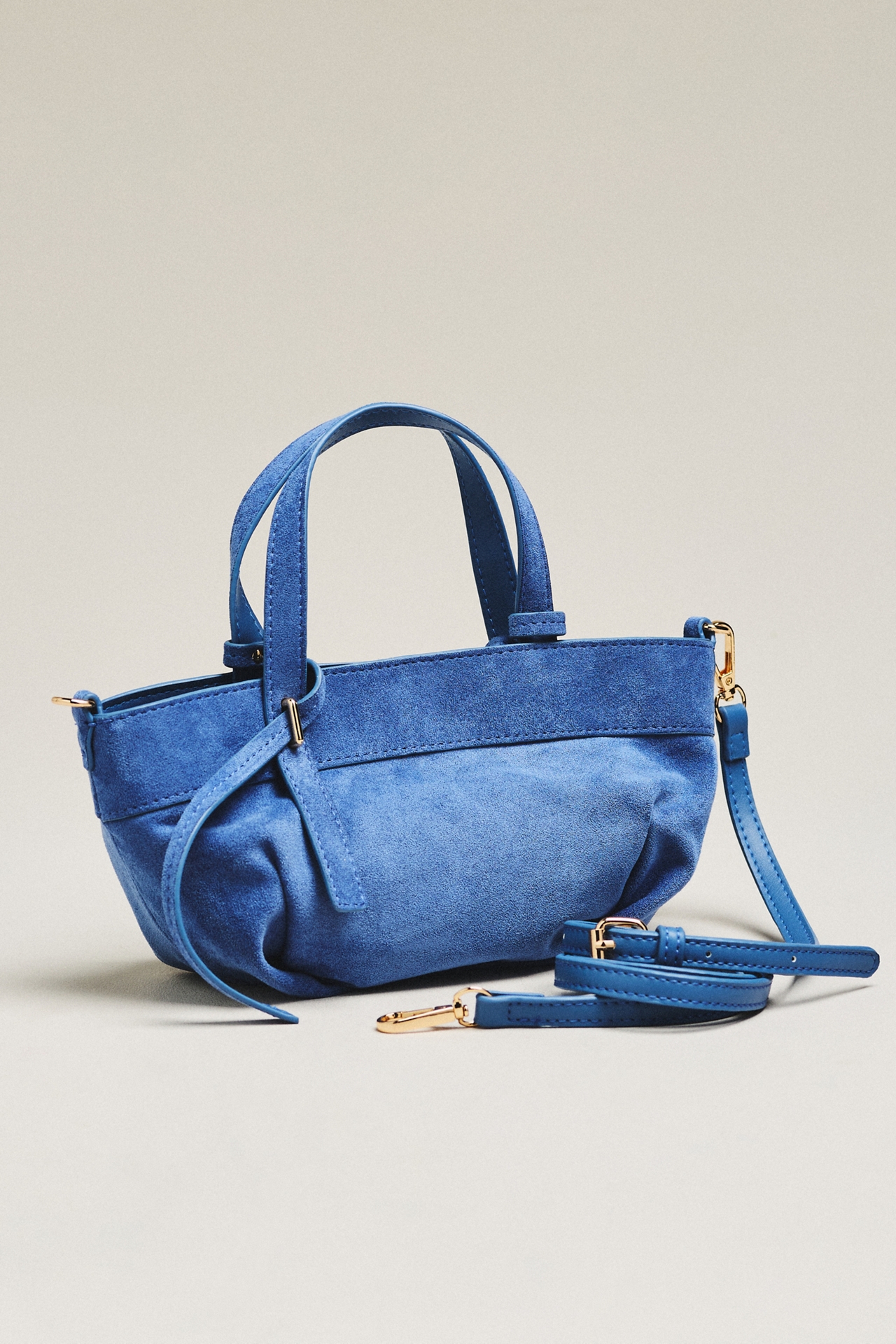 Faux Suede Mini Cinched Handbag
