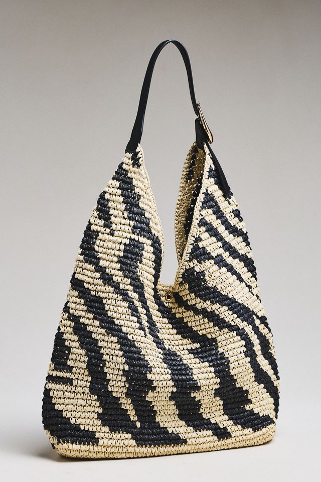 Love Knot Raffia Buckle Slouchy Bag #1