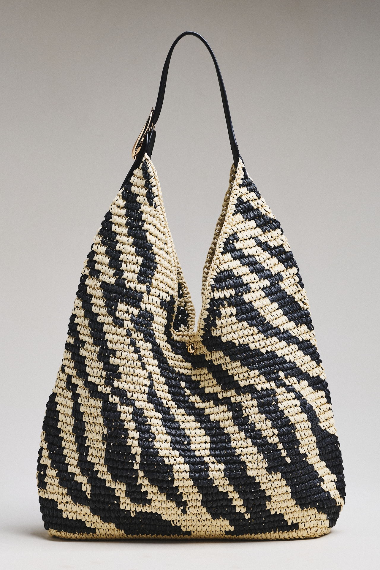 Love Knot Raffia Buckle Slouchy Bag