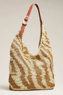 Love Knot Raffia Buckle Slouchy Bag