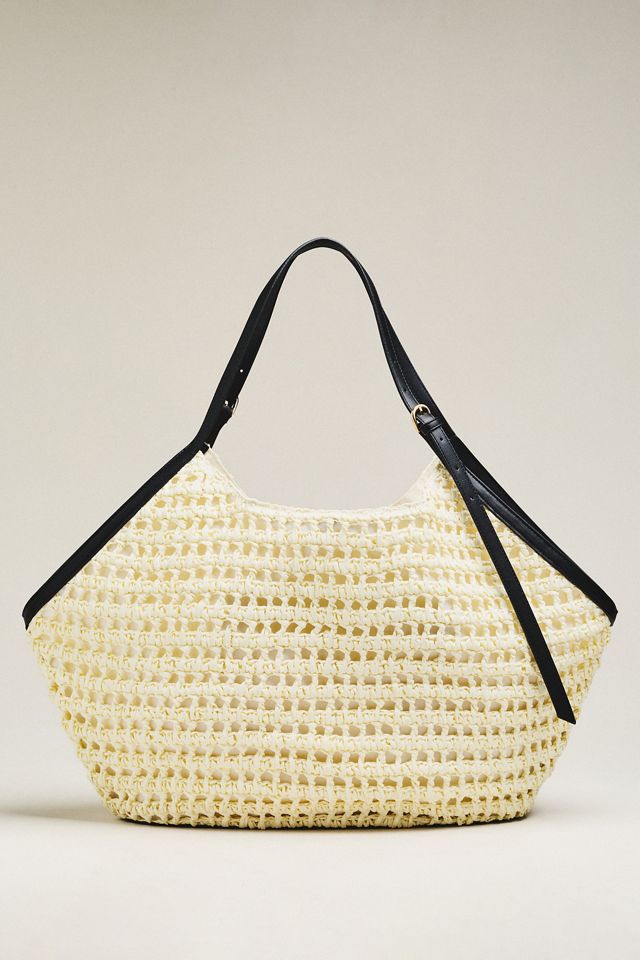 Celandine Oversized Raffia Winged Hobo Bag #1