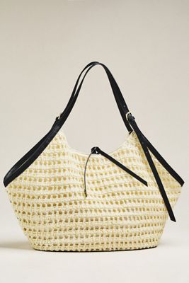 Celandine Oversized Raffia Winged Hobo Bag