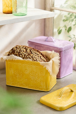Enamelware Bread Box, Yellow