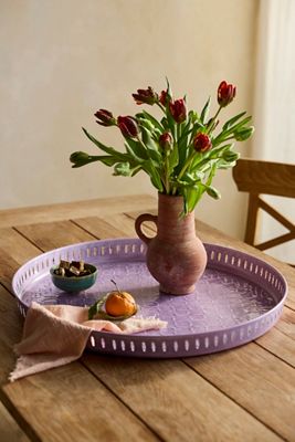 Enamelware Serving Tray, Violet