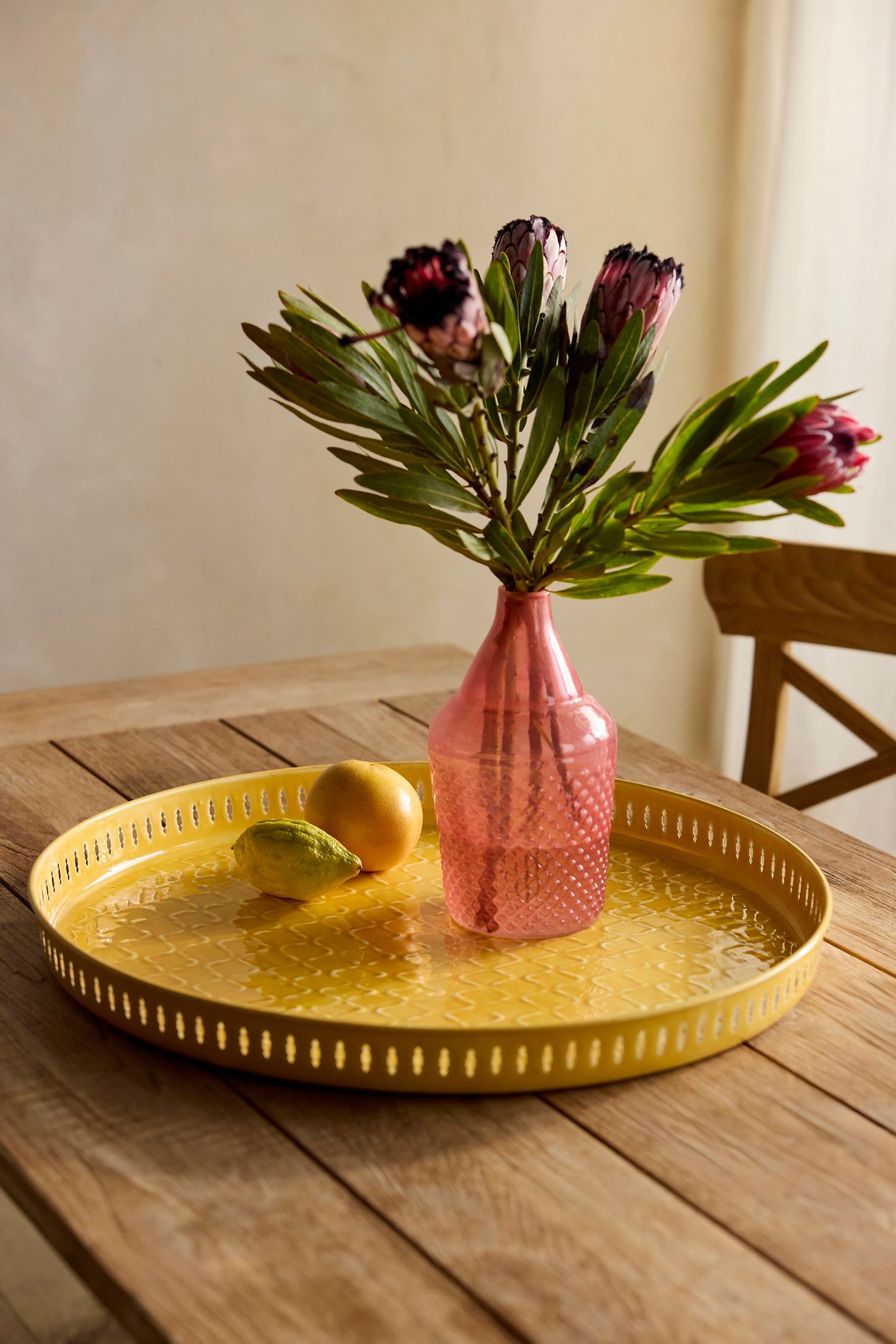 Enamelware Serving Tray, Yellow - Yellow, L