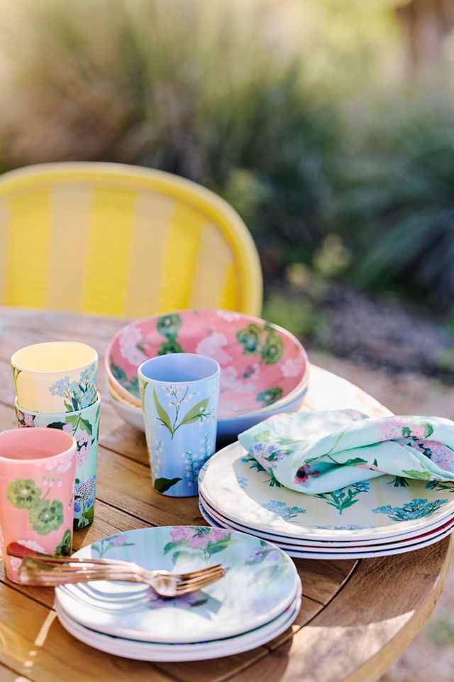 Floral Melamine Dinner Plates, Set of 4 #4