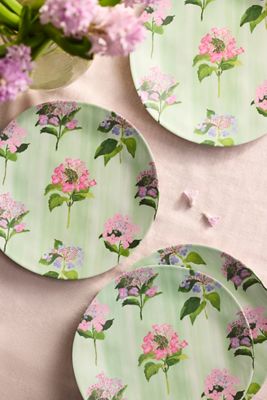 Floral Melamine Dinner Plates, Set of 4