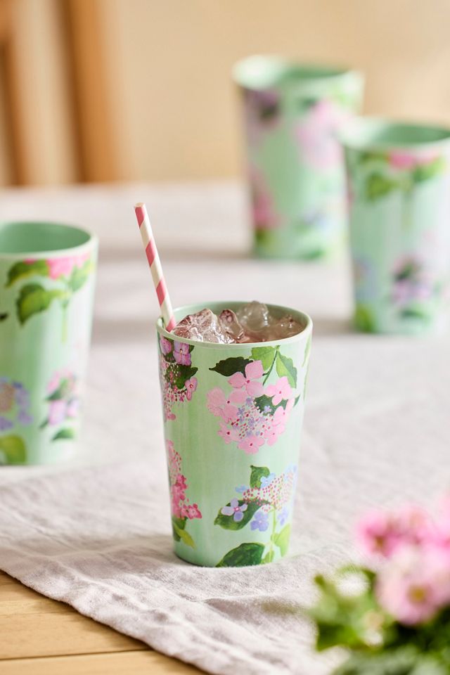 Floral Melamine Cups, Set of 4 | Anthropologie