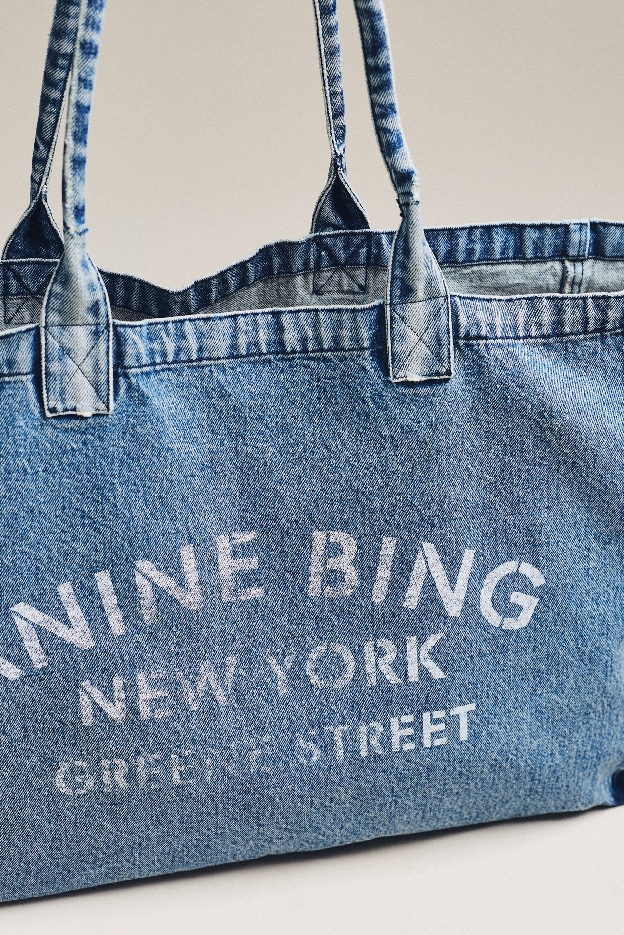 Anine Bing Leo Denim Tote Bag