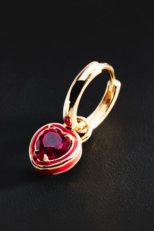 Alison Lou Heart Cocktail Single Huggie Hoop Earring #1