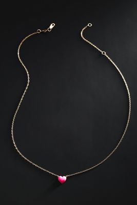 Alison Lou Enamel Heart Pendant Necklace