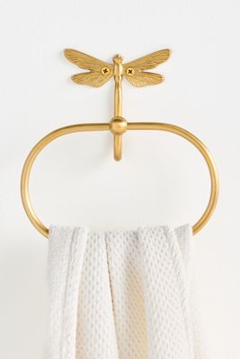 Anastasia Dragonfly Brushed Brass Bath Towel Ring