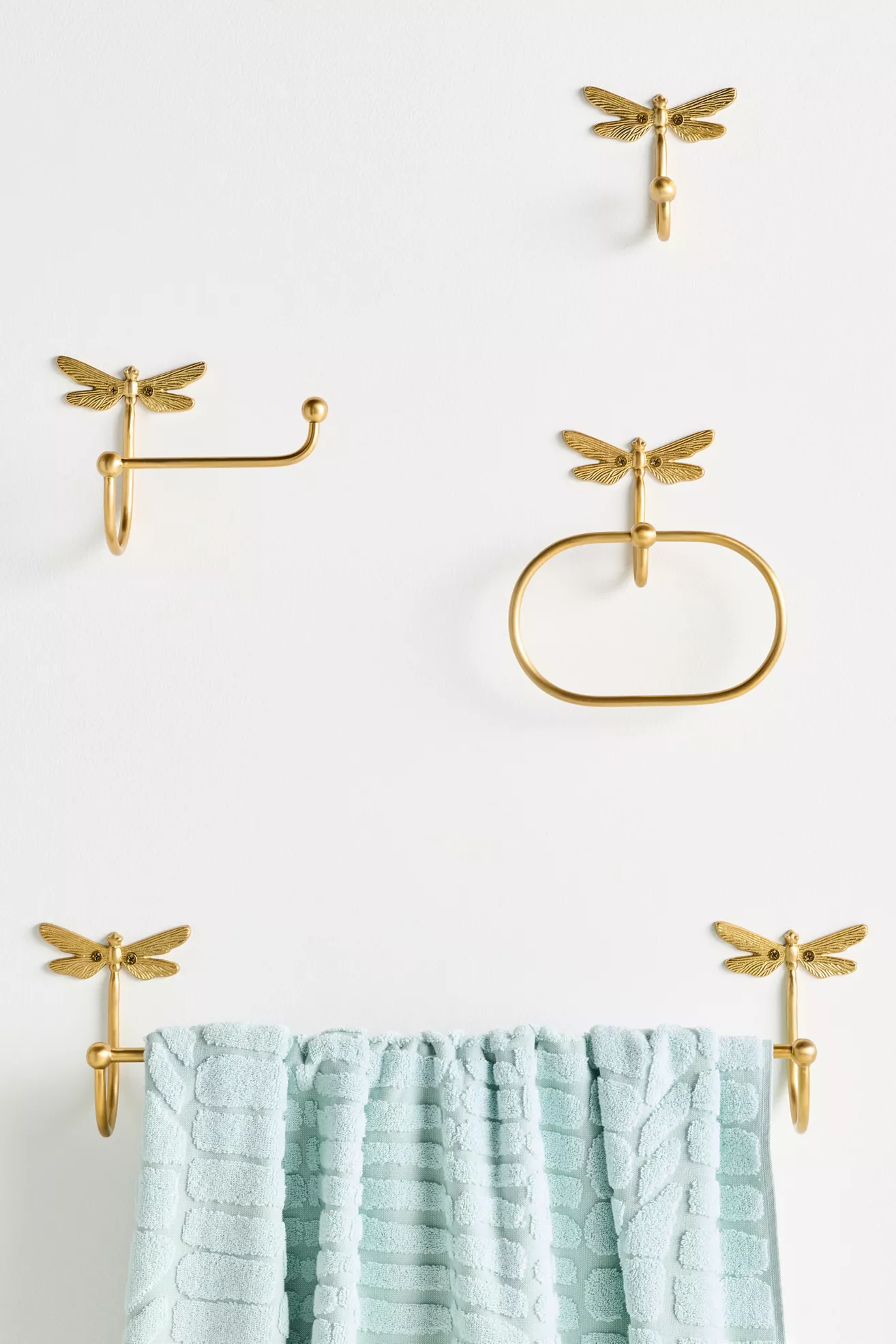 Anastasia Dragonfly Brushed Brass Bath Hook - thumbnail 5