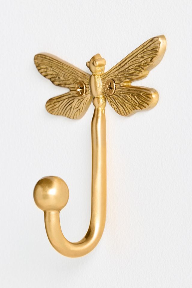 Anastasia Dragonfly Brushed Brass Bath Hook #3