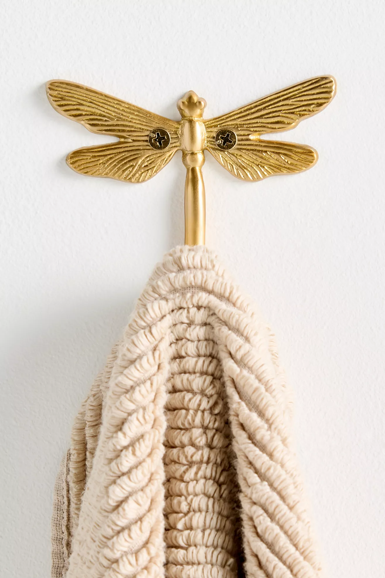 Anastasia Dragonfly Brushed Brass Bath Hook - thumbnail 3