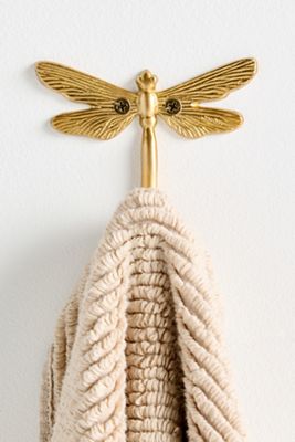 Anastasia Dragonfly Brushed Brass Bath Hook