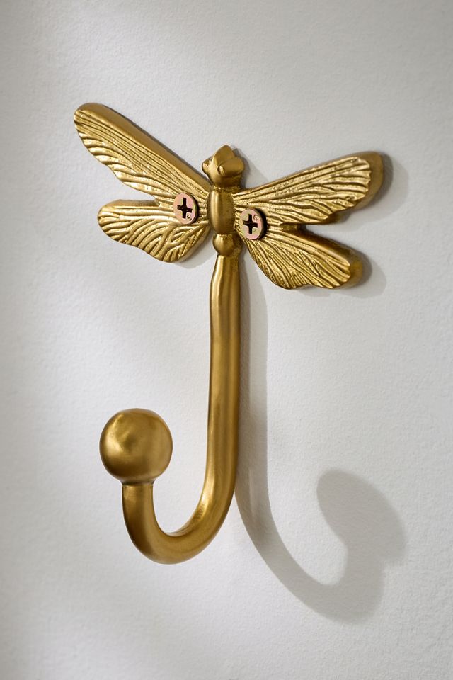 Anastasia Dragonfly Brushed Brass Bath Hook #1