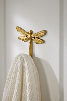 Anastasia Dragonfly Brushed Brass Bath Hook