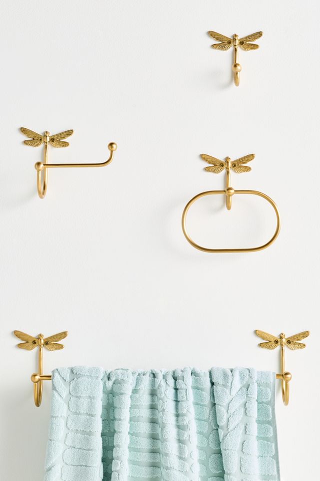 Anastasia Dragonfly Brushed Brass Towel Bar #4