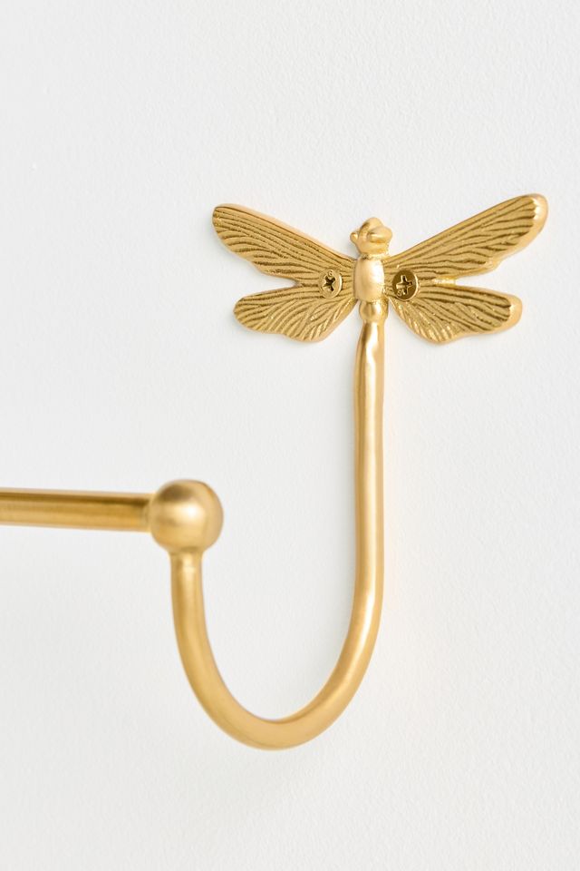 Anastasia Dragonfly Brushed Brass Towel Bar #3