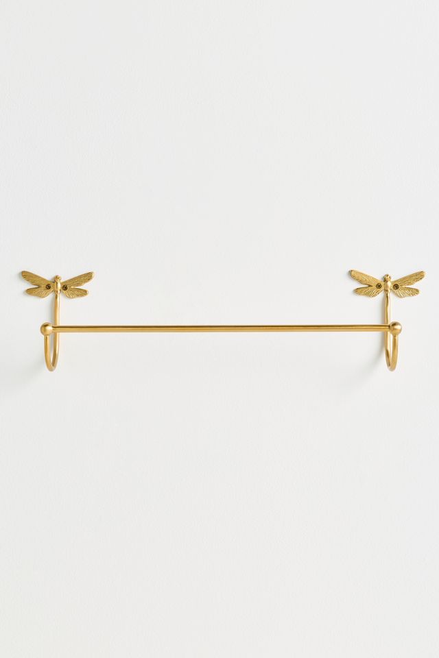 Anastasia Dragonfly Brushed Brass Towel Bar #2